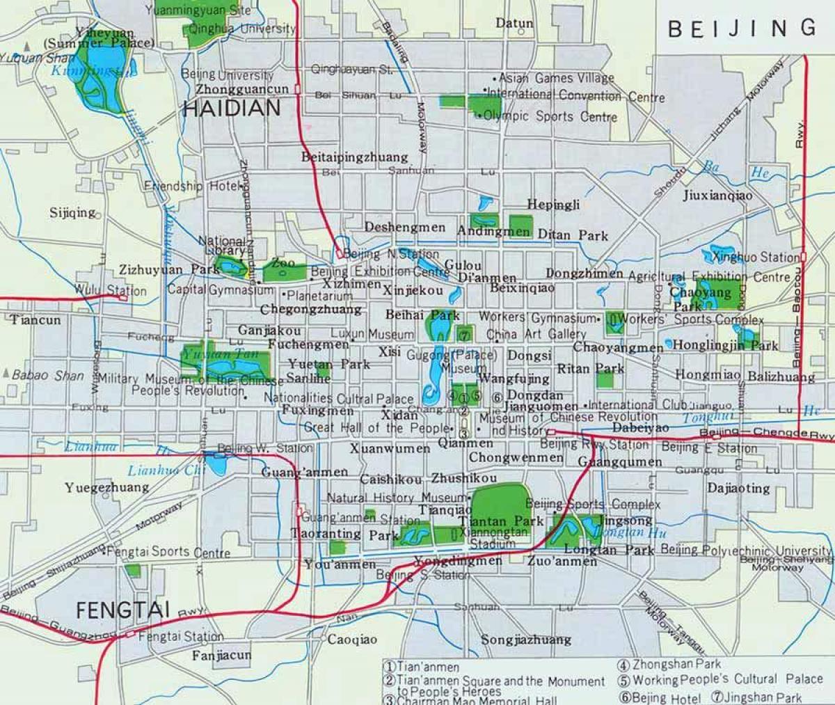 Pequín centro da cidade mapa