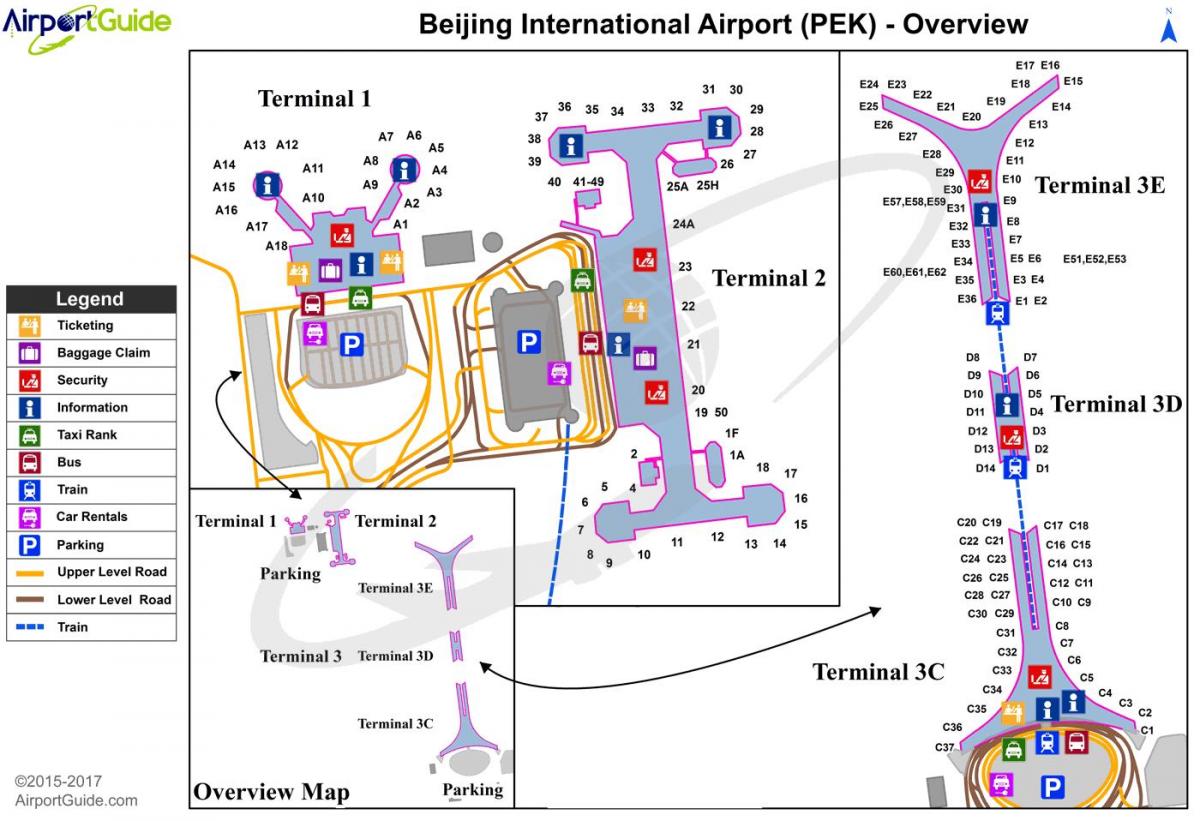 Pequín aeroporto mapa