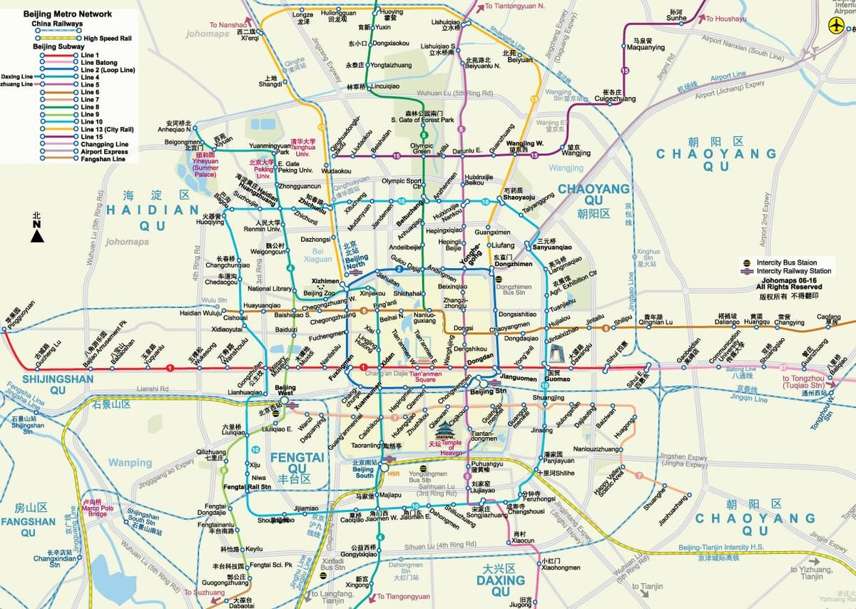 Pequín mtr mapa