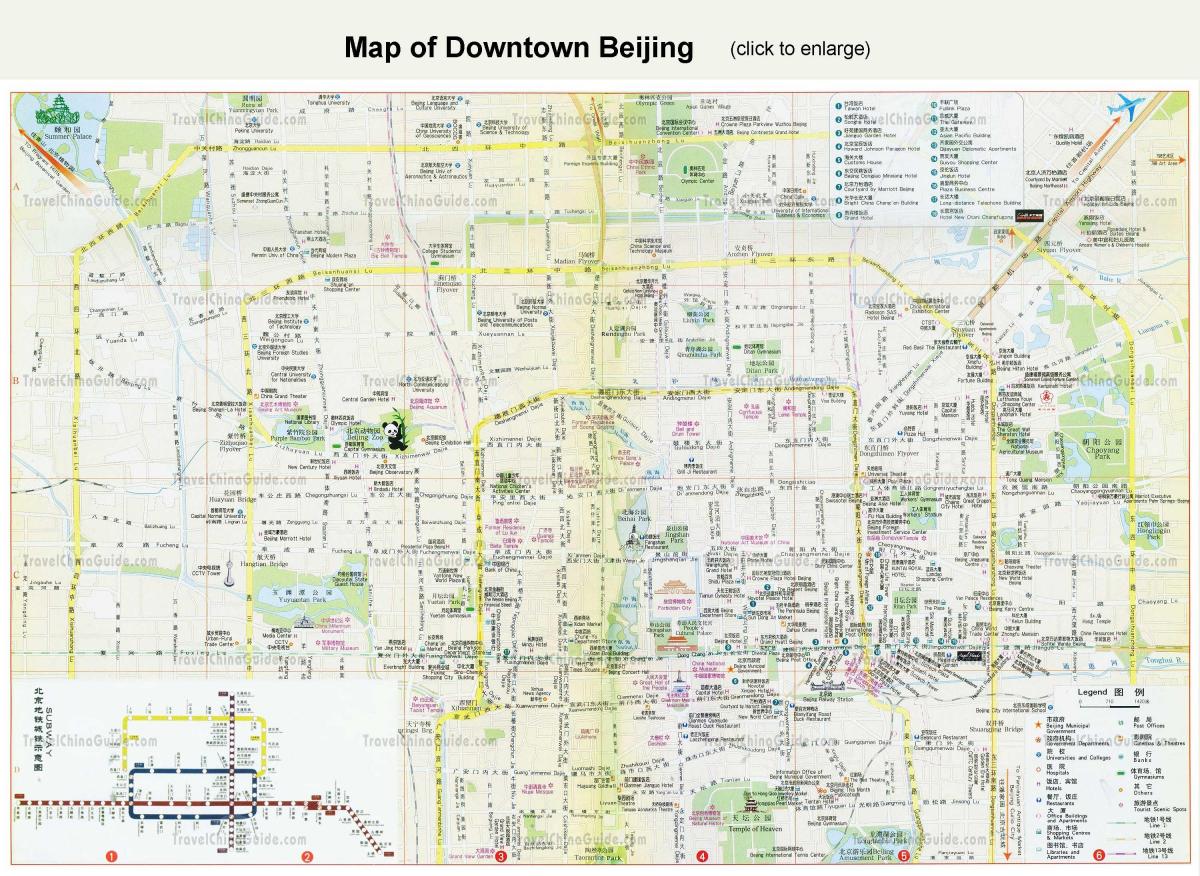 Pequín de turismo mapa