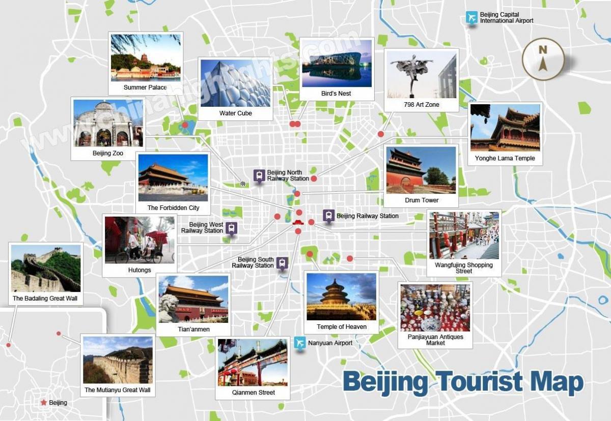 Pequín lugares de interese mapa