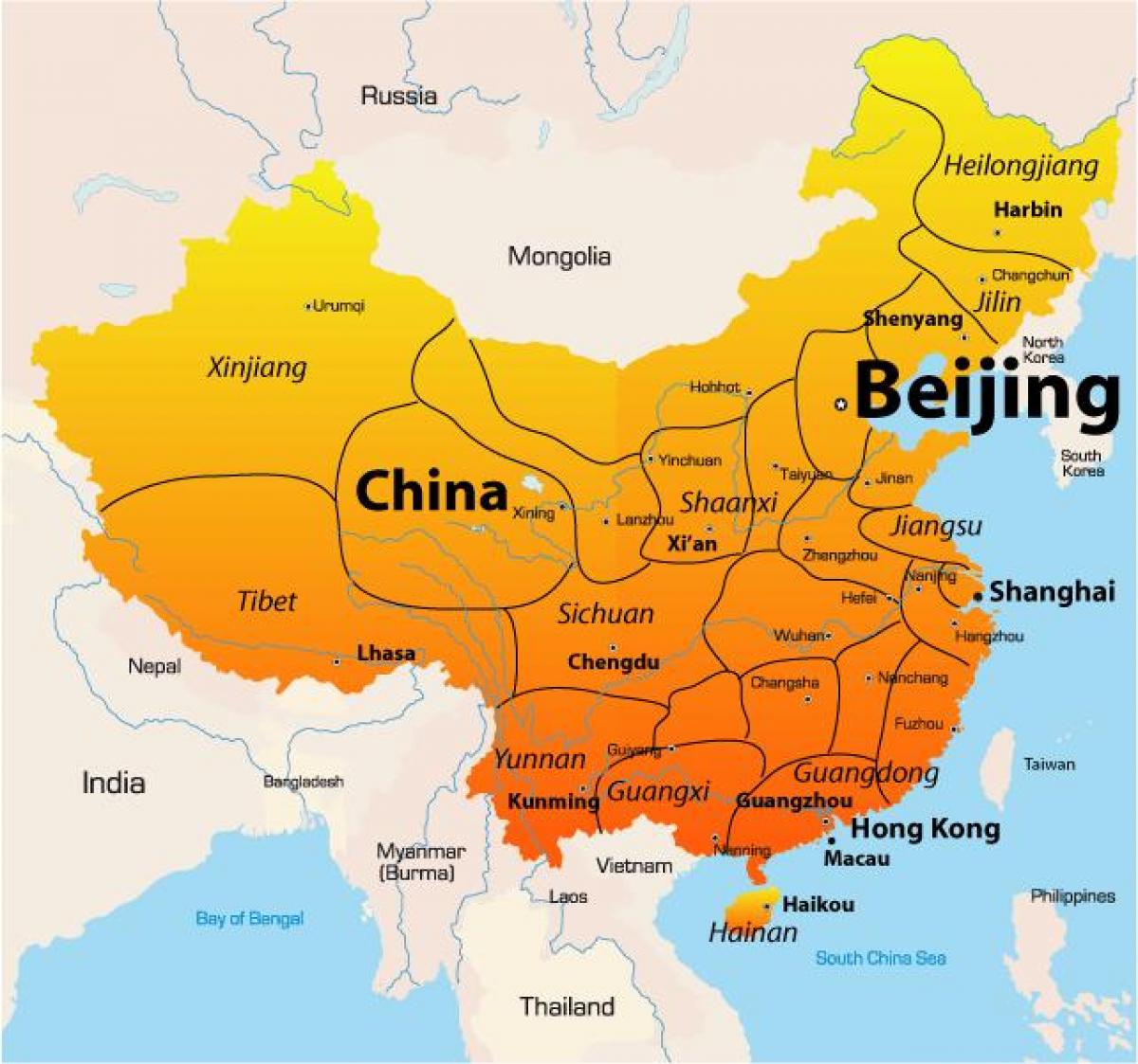 Pequín, en mapa