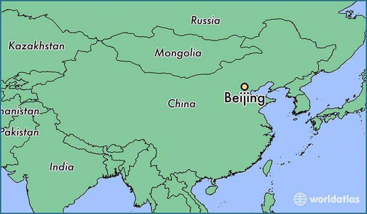 mapa de Pequín localización no mundo