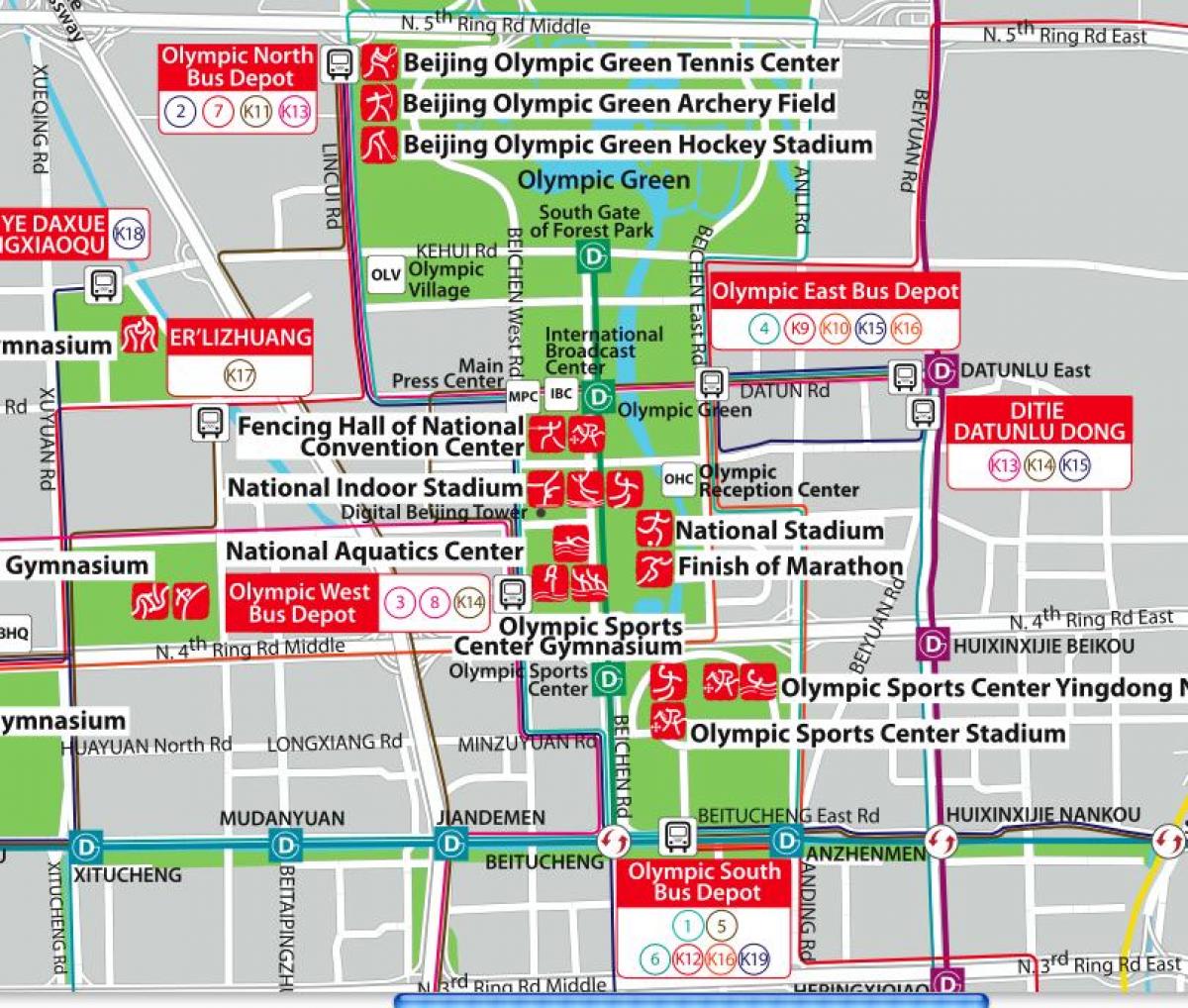 mapa de Pequín olympic park