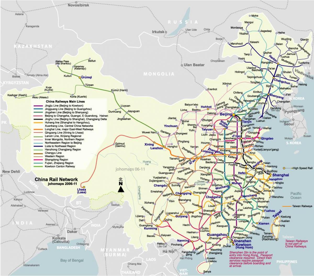 Pequín ferroviaria mapa