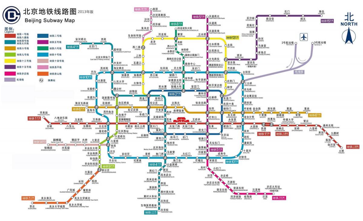 Pequín estación de metro mapa