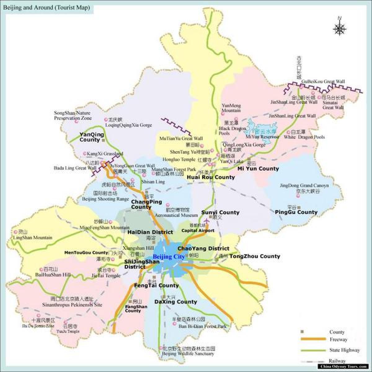 mapa de Pequín área