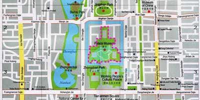 Mapa de Pequín atraccións turísticas