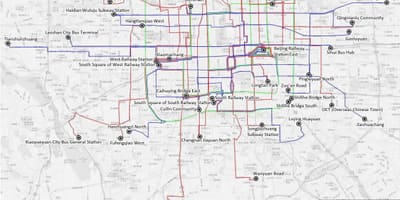 Pequín ruta de autobús mapa