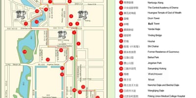 Mapa de Pequín hutong