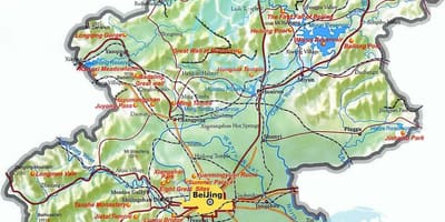 Mapa de Pequín topográfico