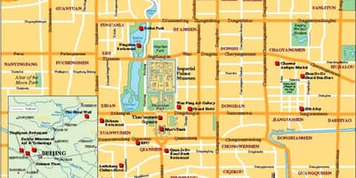 Mapa turístico da cidade de Pequín